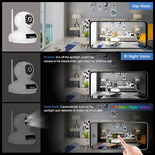 Image of Srihome SP019 5MP WiFi IP Camera 4K Ultra HD 2560*1920p 2.4G /5G WiFi Color Night Vision Indoor Home Security CCTV Camera Pan & Tilt 2 Way Talk Sleep Mode Motion Detection Supports MicroSD Upto 128GB