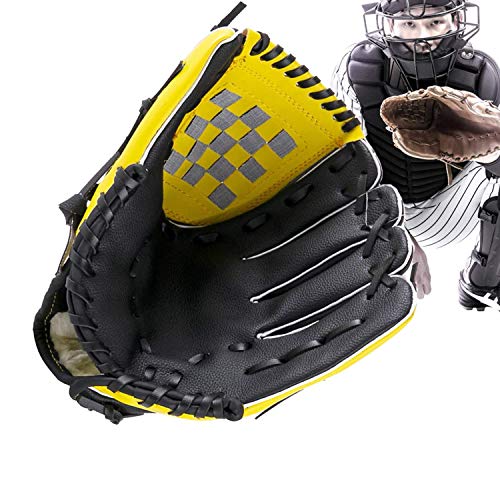 Yoasonek Multicolor Baseball Glove For Kids Teens Adults, Comfortable Baseball Mitt And Baseball Set, For Kids Youth Adults Sports And Contest, Left Hand Glove, Right Hand Throw (10.5 Inch, Yellow) #TOP5