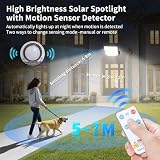 CNMTCCO Zewnętrzne lampy solarne z czujnikiem ruchu, 254 diody LED z 3 trybami oświetlenia i zasięgiem wykrywania 5-8 m, lampa ścienna IP65 do ogrodu, garażu, tarasu