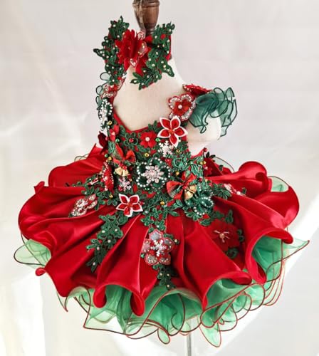 Jenniferwu Baby Girl Pageant Dress Handmade Beaded Dresses Toddler Pageant Girl's Princess Dress3