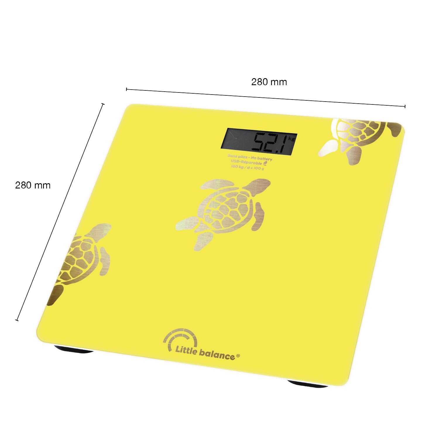 PESE PERSONNE VERRE USB-R TORTUES SABLE 180 KG/100G LITTLE BALANCE - 8731