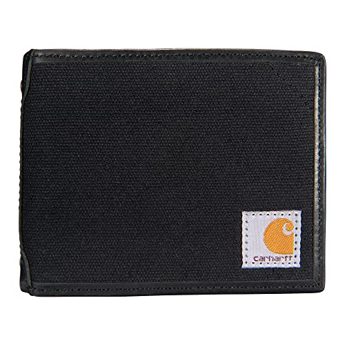 Carhartt Men's Billfold Wallet, Canvas Leather Trim (Black), One Size #TOP3