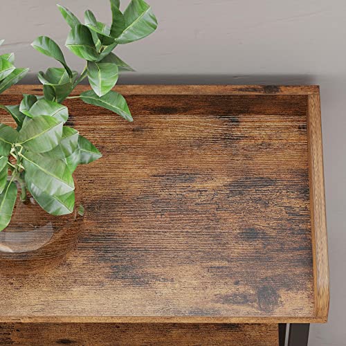 Ironck HK-LS-02 Console Table, Sofa Table With Power Outlet, Farmhouse Hallway Table For Entryway, Living Room, Height Adjustable, Easy Assembly, Rustic Brown thumb #8