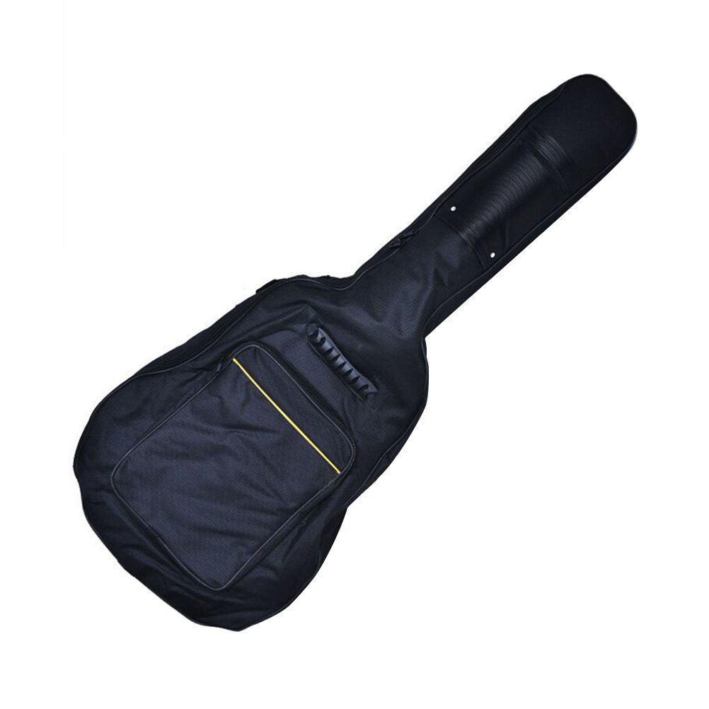 Borsa per Chitarra Acustica 41 Pollici, Custodia Imbottita | Tessuto Oxford Nero, Tracolla Inclusa, Stile Zaino Classico Tasche Frontali