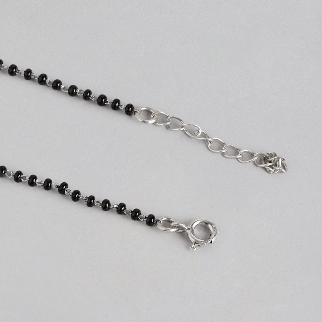 925 Sterling Silver Cubic Zirconia Mangalsutra Set with Stud Earrings