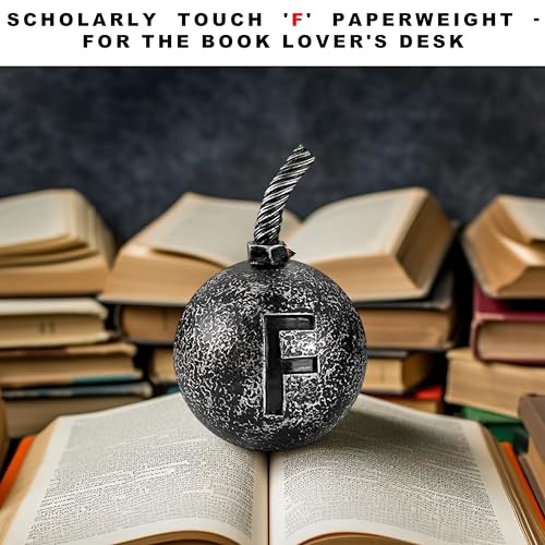 Initial F Bomb Paperweight Humor Decor with Ball Paperweight Functional and Stylish Office Paperweight Gift for Office Co-Worker Boss,Student with Letter Paperweight Desk Decor