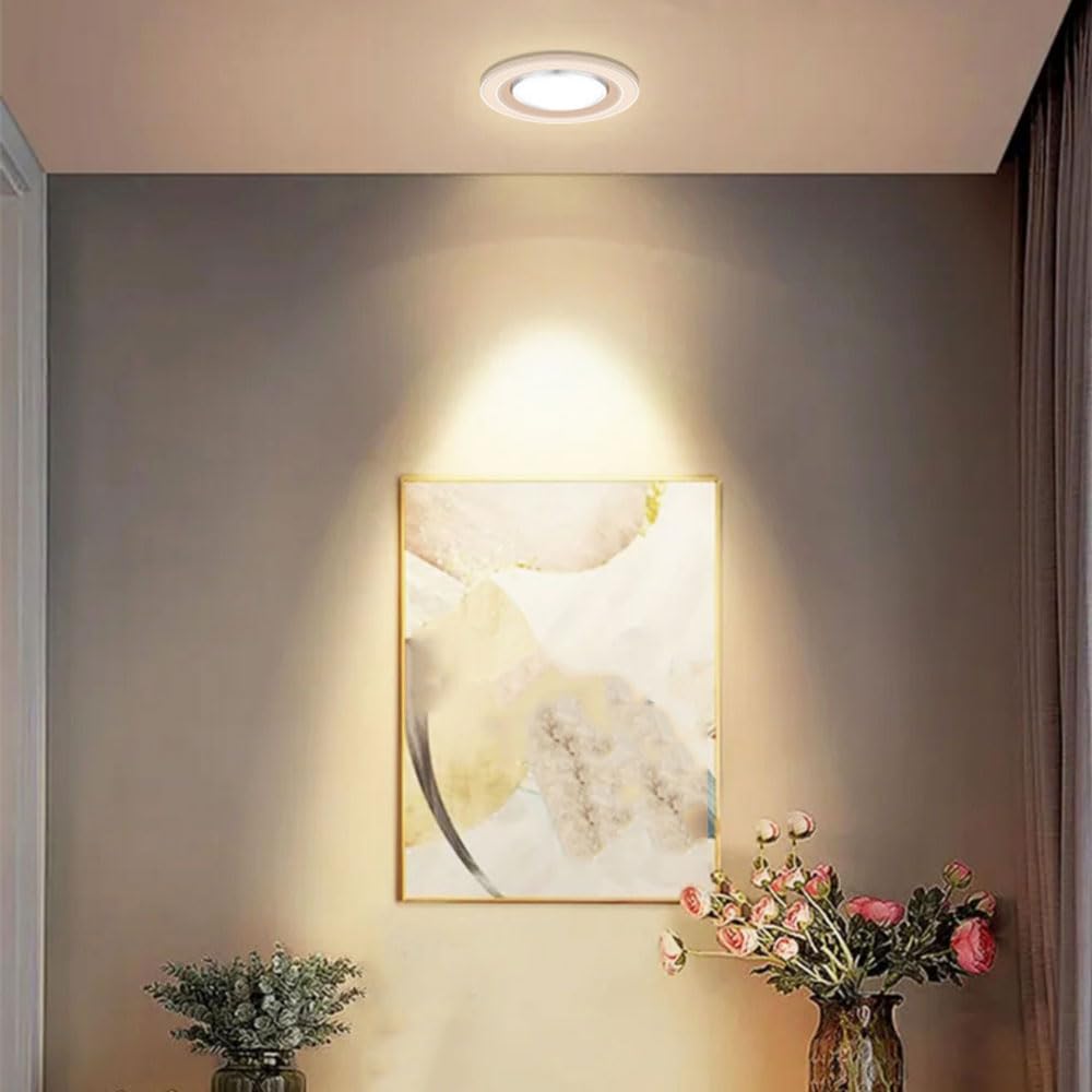 Paquete De 7 Focos Led COB Empotrables De 6 W con Ángulo Ajustable Y Antideslumbrante para Techo De Sala De Estar, 3000 K/4000 K/6000 K (Opcional),A-3000K