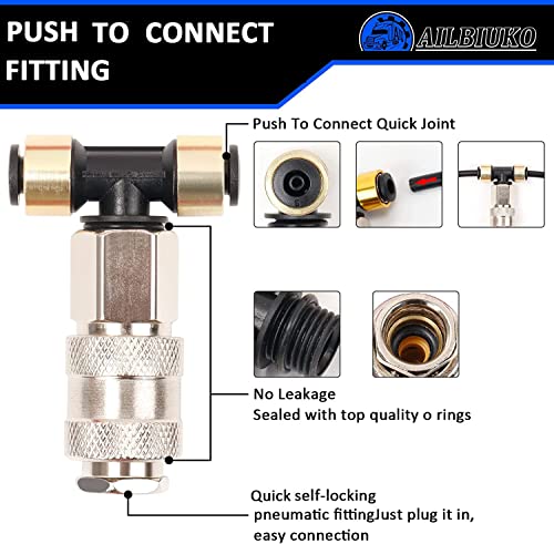 Ailbiuko Air Seat Blow Gun Kit With Tire Inflator Chuck For Trucks, Air Dust Blower For Semi Trailers Or Tractors, Air Blow Gun Clearner With 29.5Ft Coiled Air Hose #TOP5