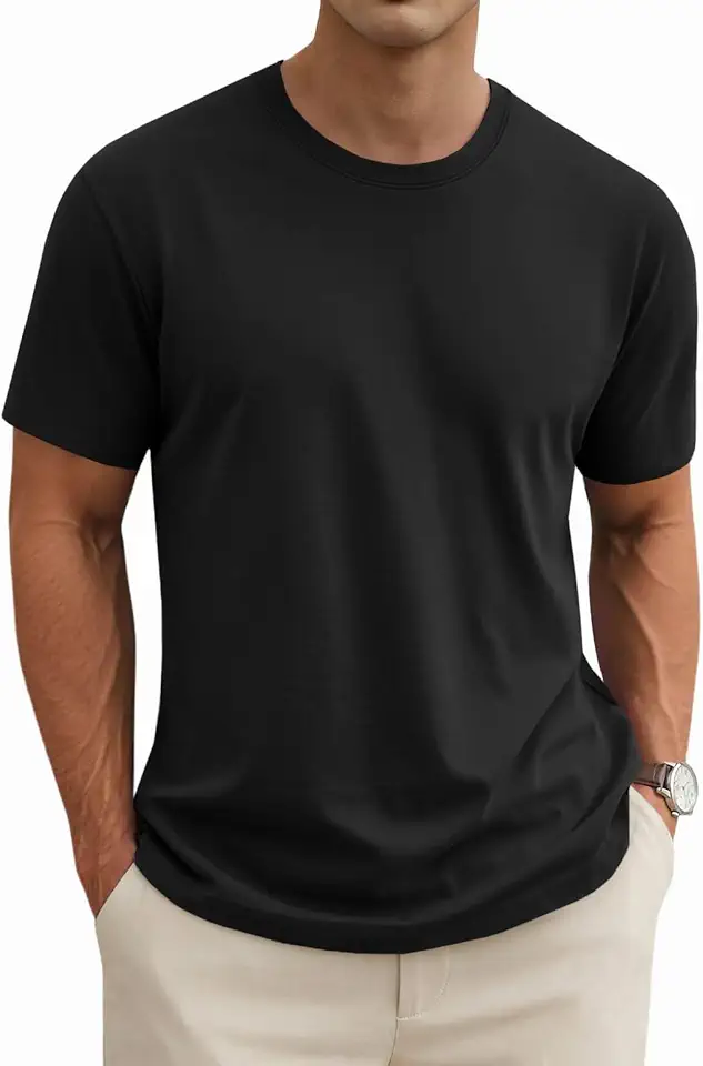 MAGNIVIT Men's Shirts Short Sleeve Cotton T-Shirt Crew Neck Light Tees Classic Basic Casual Tops Plain Soft Shirt