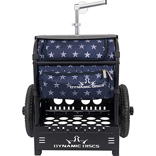 Dynamic Discs Transit Cart by ZUCA | Disc Golf Caddy | Carry up to 25 Discs Comfortably | Removable Bag Included (Stars and Stripes)