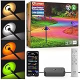 Lumary Smart Landscape Path Lights, 4 Pack Outdoor Landscape Lighting IP65 Waterproof, 46FT RGBAI Color Changing Landscape Lights for Yard, Pathway, Driveway...