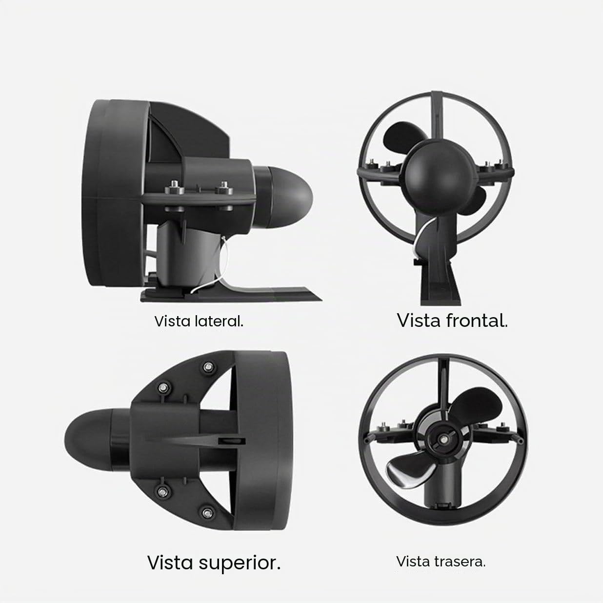 Aleta motorizada eléctrica de 288 W y 12 V con sistema de propulsión de propulsión subacuática, tabla de surf alimentada por batería y motor SUP para kayaks, barcos de pesca, tablas de remo (4-5 km/h)