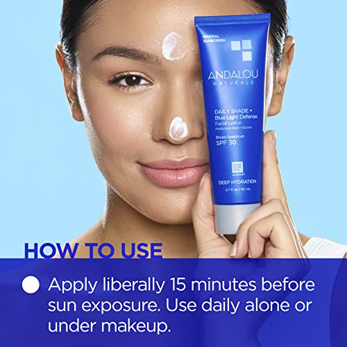 Andalou Naturals 0850018119634 Face Sunscreen, Spf 30 Daily Shade + Blue Light Defense Facial Lotion, Broad Spectrum Protection thumb #3