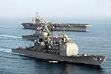 USS Antietam USS Nimitz and USS Higgins transit through the Gulf of Oman Poster Print by Stocktrek Images (17 x 11)
