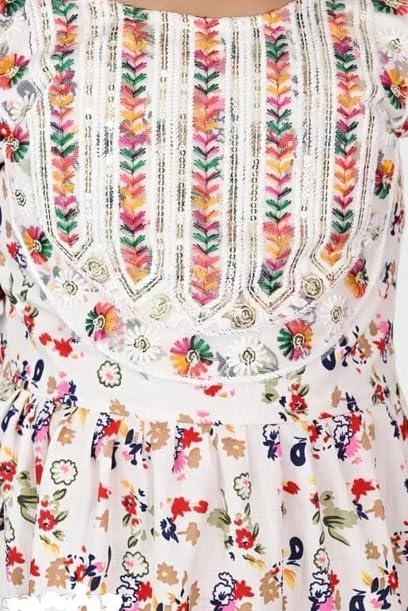 Image of S Kay Fashion Girls Cotton Palazzo Set | Floral Printed Ethnic Wear for Kids | Comfortable Dress