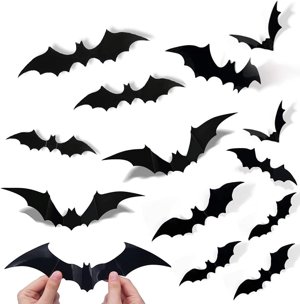 Halloween 3D Bats Decoration 81 PCS, Bats Wall Decor