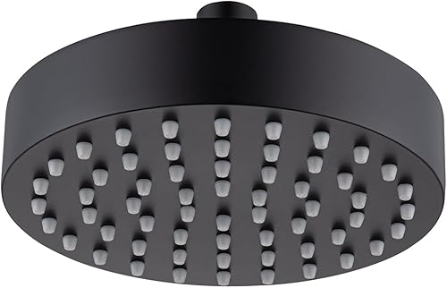 RANDOM Cabezal de ducha negro de 6 pulgadas redondo con rótula giratoria ajustable de 360 grados con filtro, cabezal de ducha de lluvia de alta