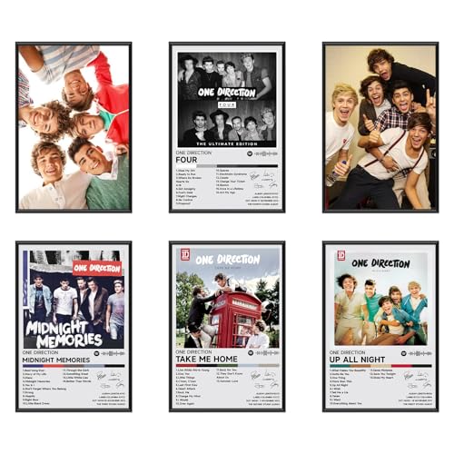 DEJIN 6 pósteres de banda One*Direction, pósteres de portada de álbum de música, pósteres exquisitos sin marco, decoración artística de pared para el hogar, dormitorio, sala de estar, 8 x 10 pulgadas