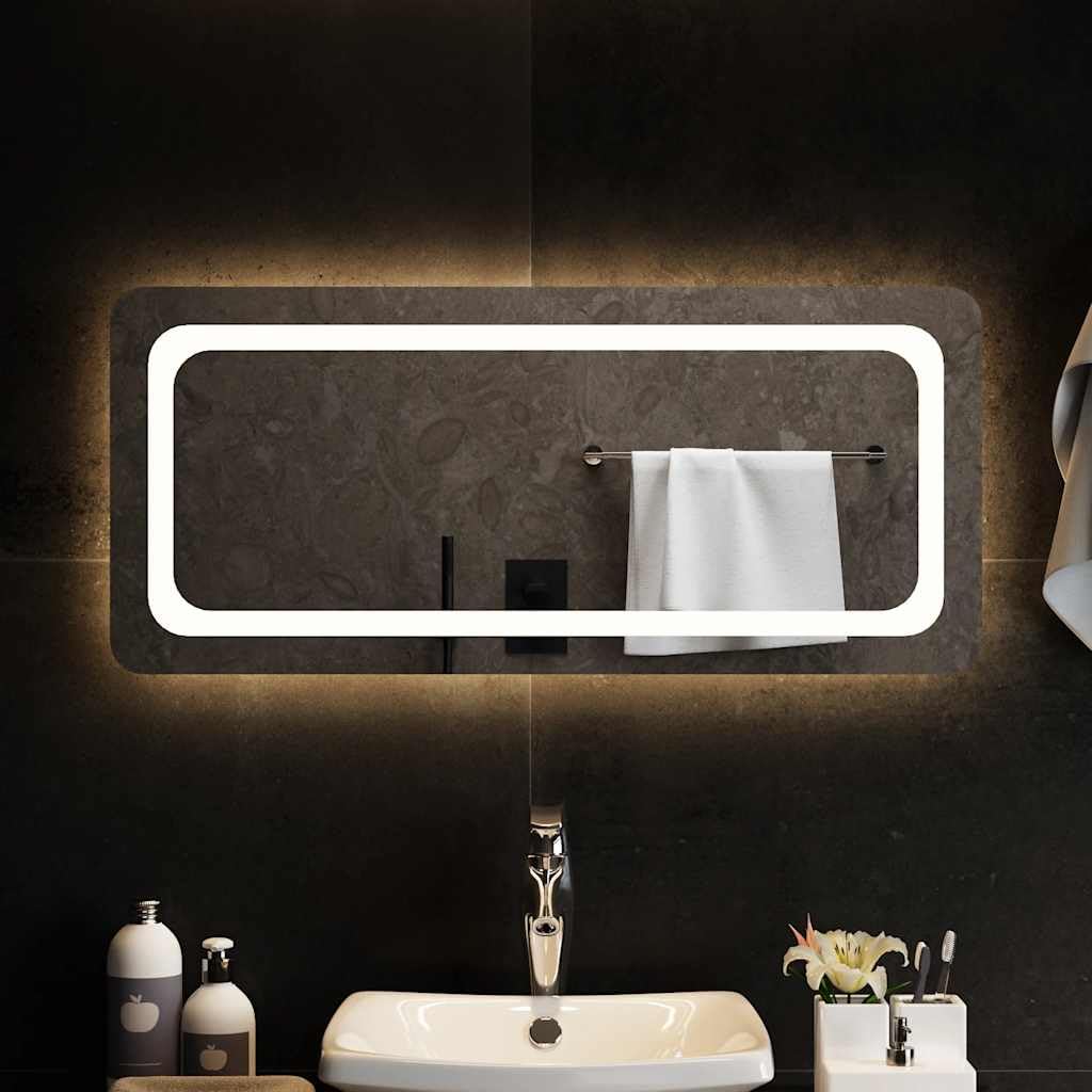 vidaXL Lustro łazienkowe z LED, 90x40 cm, lustro do łazienki, lustro LED, lustro z LED, lustra do łazienki, lustro LED, lustra z LED