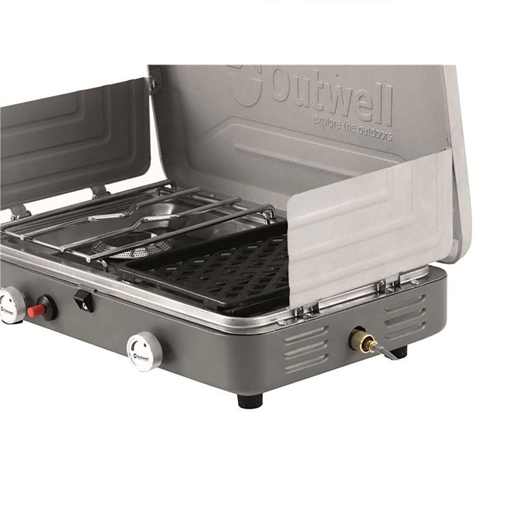 Réceptacle De Camping Outwell Olida - 2 Brûleurs - Acier Inoxydable - Neuf (B-ware)