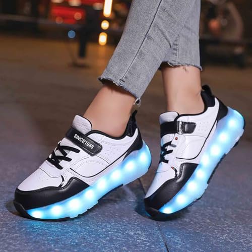 16 Modes Roller Skate Shoes with 4 Wheels, Sneakers for Kids Boys Girls Birthday Thanksgiving Christmas Day4