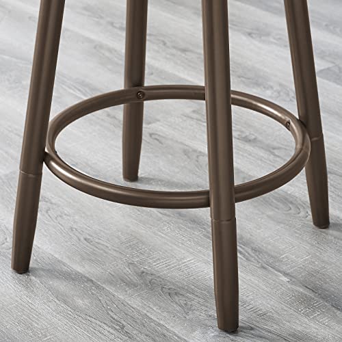 Dyh Bar Stools With Back Set Of 2, Swivel Kitchen Counter Stools, Industrial Round Barstool Chocolate Brown Bar Chairs, 24 Or 29 Inch #TOP4
