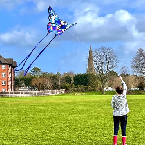 Simxkai 2 Pack Kites - Butterfly Kites for Kids & Adults, Easy to Fly for Beginners