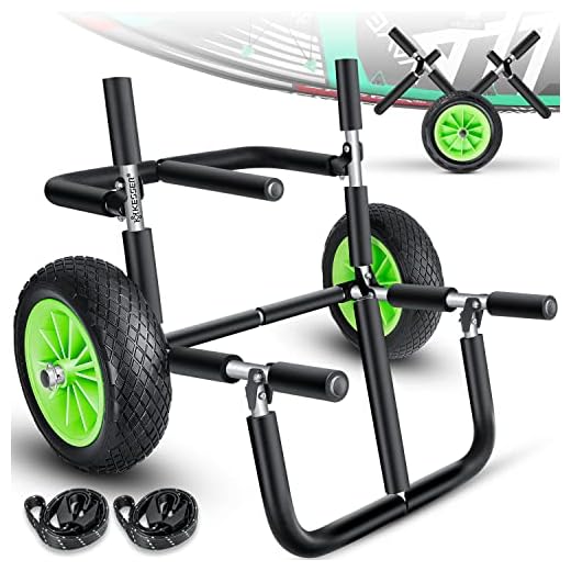 KESSER® Surfwagen Surfboard - Transportwagen für 2X SUP-Board Stand Up Paddle Board Transport Kajakwagen - klappbar gepolstert - 10 Zoll PU-Reifen Alu - inkl. 2 Sicherungsgurte