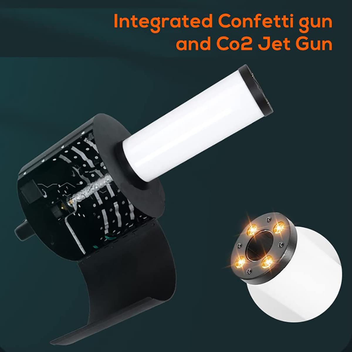 Pistola De Co2 Led 2 En 1 Y Cañnón De Confeti, Tirador De Confeti De Máquina De Humo, Regalo De Boda para Interiores Y Exteriores, con Una Tubería De Gas De 3 M