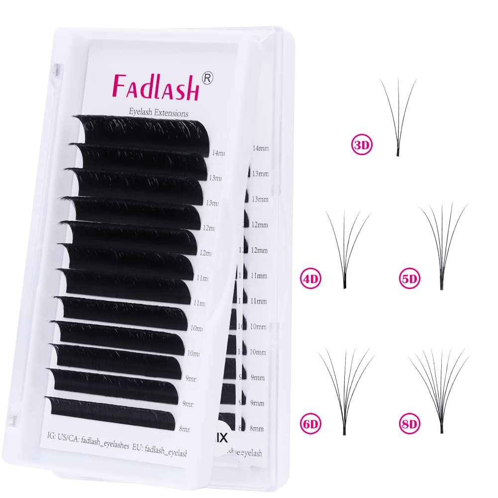 Extensions De Cils BL LASHES BLINK EASY FANNING Volume B, C, D - Sans Cruauté, Fabriqué En Corée