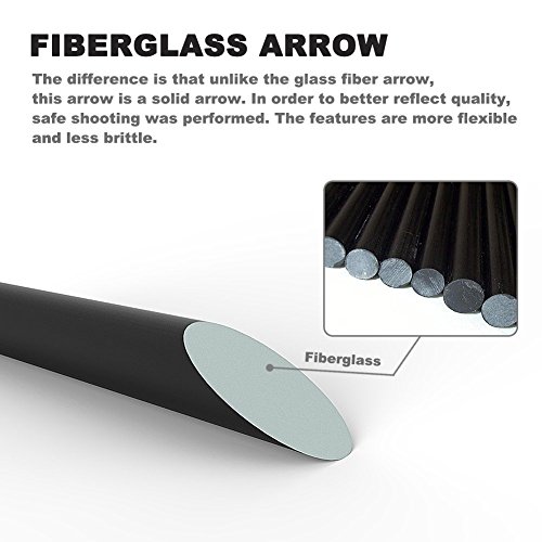 M.A.K 26" Solid Fiberglass Target Arrows,Extremely Safe Training Arrows for Beginner Youth Children for Recurve Bow - Thumbnail 2
