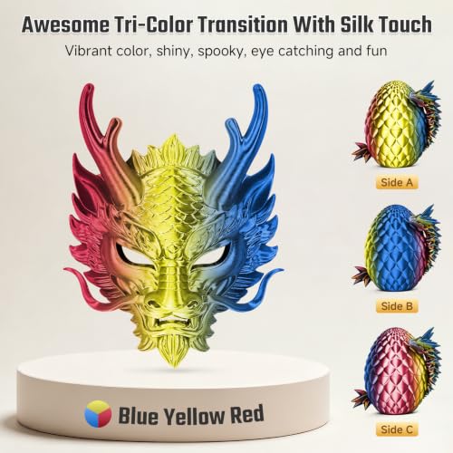 Image of iSANMATE Rainbow Silk Blue Yellow Red PLA Filament 1.75mm 1kg