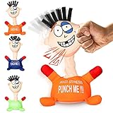 3 Pcs Electric Plush Anti Stress Doll Electric Anti Stress Punch Me Plush Doll Scream Plush Desk Punching Bag Stress Relief Interactive Vent Emotion Toy with Screaming Sound, Green, Blue, Orange