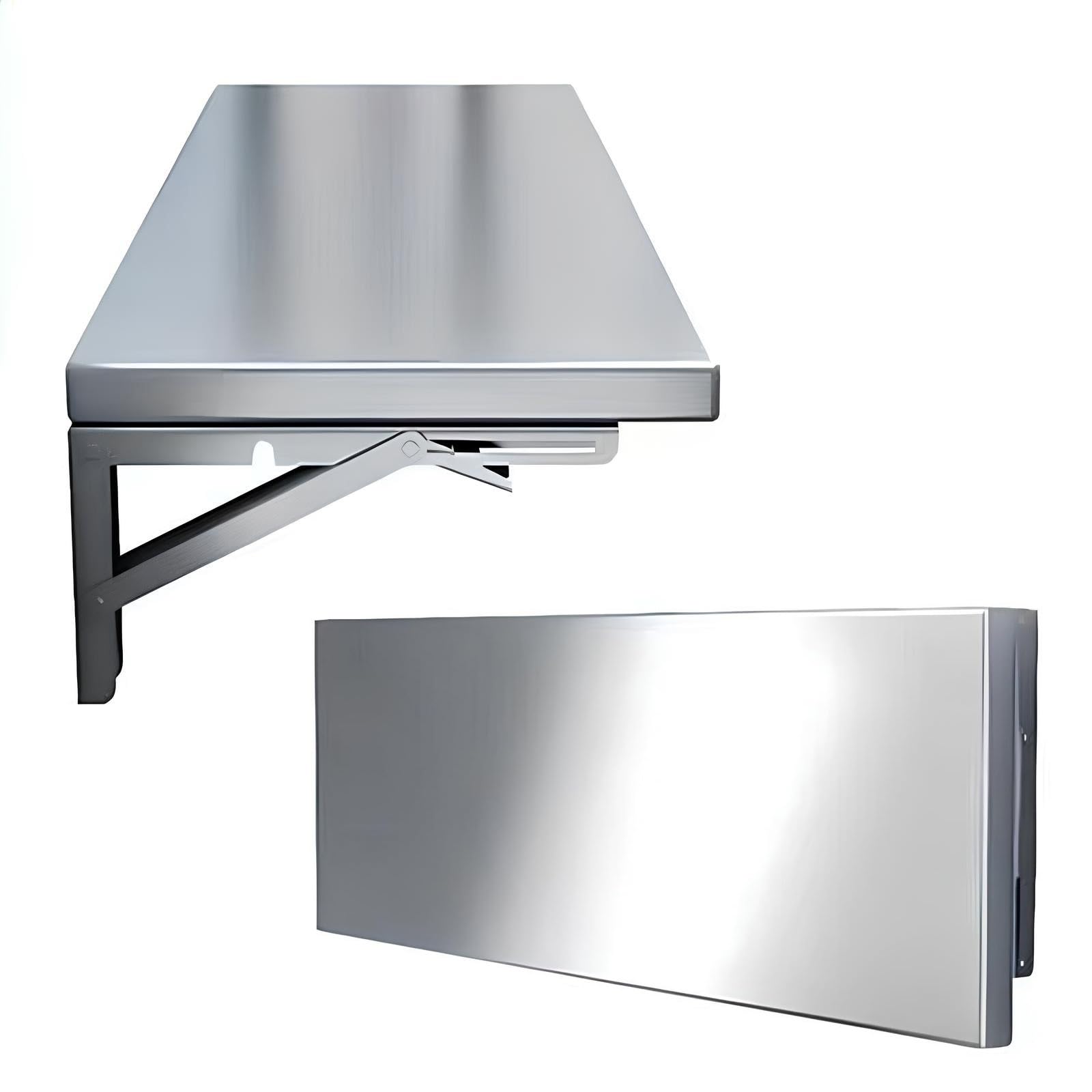 Tavolo Pieghevole da Parete in Acciaio Inox 304 - Tavolo Richiudibile Salvaspazio per Cucina, Lavanderia, Balcone e Piccoli Ambienti - Tavolo Multiuso Pesante e Resistente(100 * 35cm)