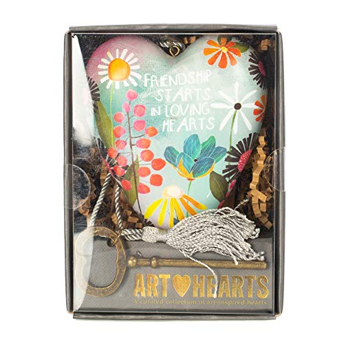 Demdaco Friendship Loving Summer Floral 4 Inch Heart Shaped Resin Keepsake Decoration, 3.5" W X 3.5"" H #TOP4