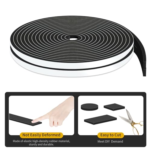 Image of Weather Stripping,High Density CR,Strong Adhesive,1 /4 in x 1 /8 in x 26Ft | Weather Stripping Door Seal Stripping,Lightproof, Soundproof Foam,Door Seal Strip for Door,Window Frame,Sliding Door,Black