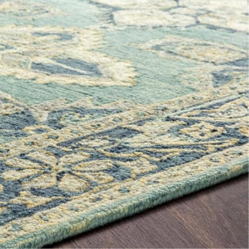 Image of Sifa Carpet Crafted with Care: Premium Hand-Tufted Wool Carpets Royanna Traditional Design Handmade Area Rugs, for Your Room Light Green Color Size 4x6 feet (120x180cm)