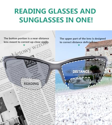 Image of Eyekepper Bifocal Sunglasses for Women Men, Rectangular Frame
