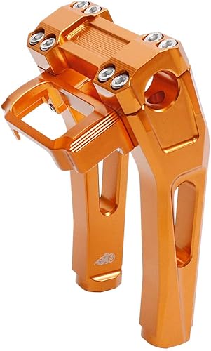 Miniatura 8 de POWERJAMS Naranja de 10.0 pulgadas de alto con elevadores interiores de manillar para Harley Softail Dyna Road King Street Bob Low Rider S ST 1.0"