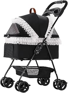 Carrinho de passeio separável para animais de estimação para cães e gatos, carrinho de passeio dobrável para animais de estimação com 4 rodas, carrinho de passeio premium para cães e ga
