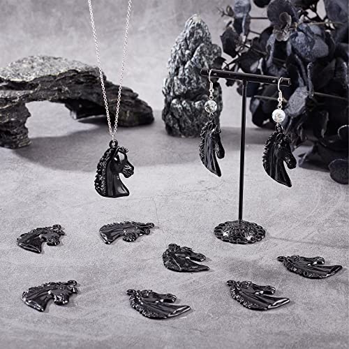 SUNNYCLUE 1 Box 30Pcs Horse Charms Horses Charms Horse Head Charm Animal Big Black Charm Equestrian Western Cowboy Flat Large Charms for Jewellery Making Charms Necklace Keychain DIY Craft Supplies - Image 4