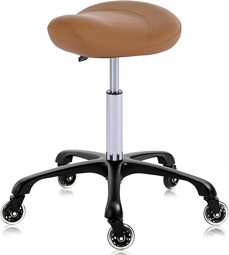 MCcursor Taburete hidráulico con ruedas de altura ajustable y elegante silla giratoria ergonómica con ruedas para clínica higiénica, salón de