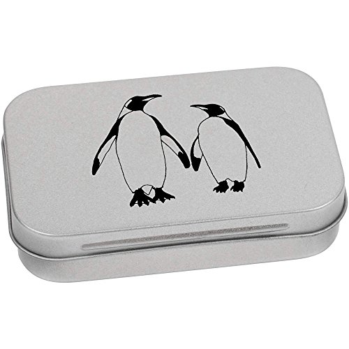 Azeeda 95mm 'Penguin Couple' Metal Hinged Tin/Storage Box (TT00088293)