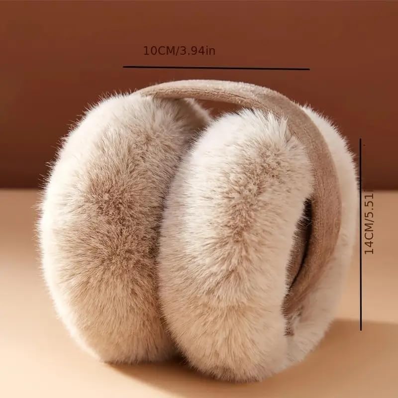 Image of Girl Winter Earmuffs Outdoor Wear Soft Faux Fur Plush Ear Warmer Minnie Design Windproof Woolen Warm Ear Muff Men & Women (Freesize)