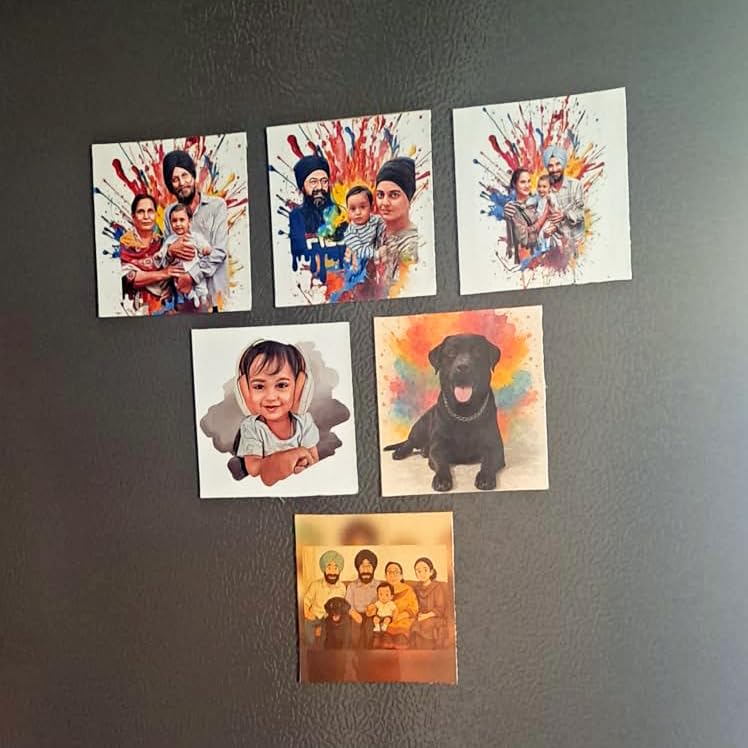 Image of Whattacraft! 6 Customized Photo Fridge Magnets, 3X3 Inches, Flexible Refrigerator Magnet,Strong & Stylish Decoration | Waterproof | Farewell Birthday Party Return Gift | School Friends Reunion, 1 Set