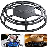 moonoom Cast Iron Heat Diffuser, Heavy Duty Gas Stove Simmer Plate, 9.3 inch Cooking Even Heat Diffuser for Kitchen Slow Cooking Making Soup Temperature Control
