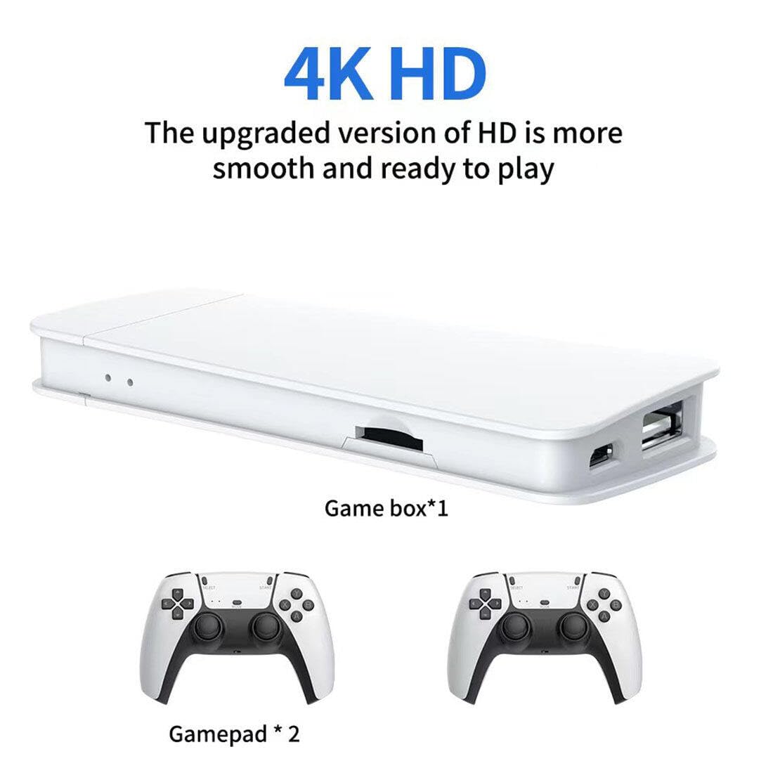 MINDKEEP Consola de juegos retro M15 4K, consola de videojuegos Plug and Play con más de 19000 juegos, salida HDMI de 64 G para TV, con controlador inalámbrico de 2.4 G, arcade retro para niños y
