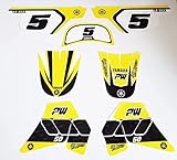 Kit déco par MXSPIRIT Kit déco autocollant moto cross Jaune VINTAGE pour PW50 PW 50 pw50 pw 50 Piwi 50PW 50pw piwi peewee Qualité Standard + 2 stickers MXSPIRIT offert