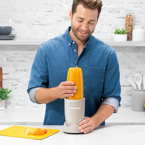 nutribullet Pro 900, Elektrischer Mixer, zerkleinerer, Smoothie Mixer, Multifunktionsmixer, 900w leistung, 900ml und 710ml Becher, Matt Sand, NB910MASN