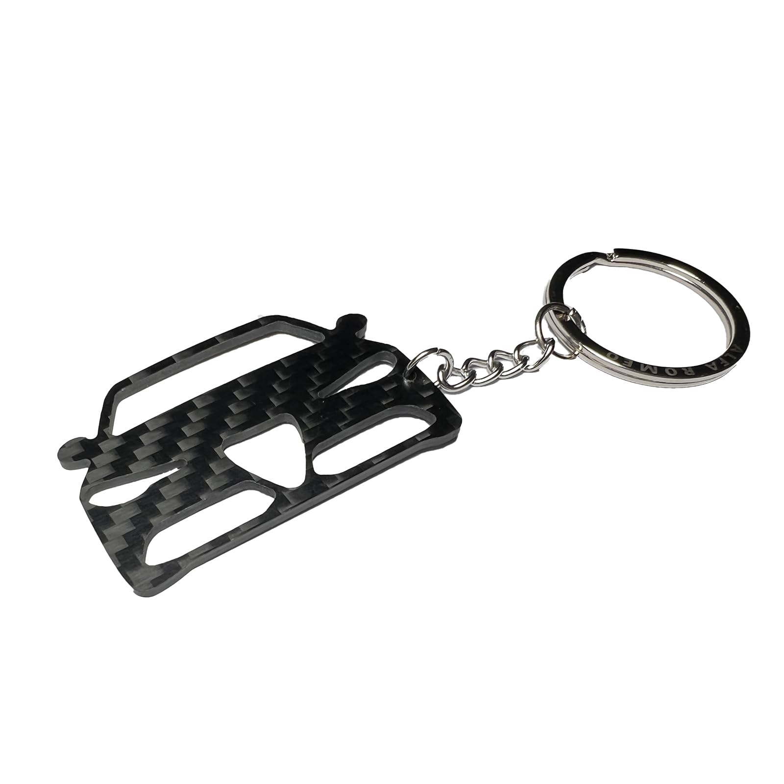 JUNMEICar Carbon Fiber Keychain For Alfa Romeo giulia stelvio tonale giulietta MiTo GT 147 159 156 4C Accessories, Black, Universal